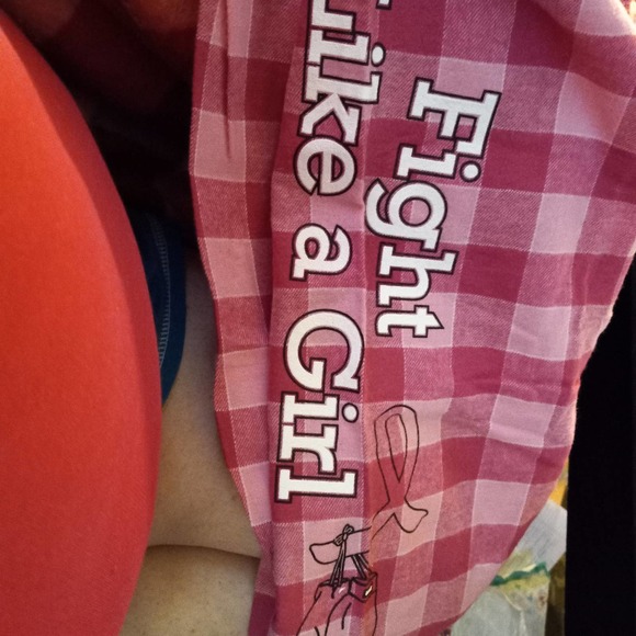Fight like A Girl pink ribbon pajamas - Picture 1 of 3